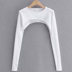 Basic Y2K Ribbed Extreme Cropped Long Sleeve Top for Women