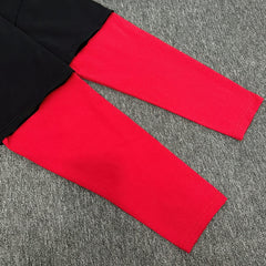 Black Y2K Long Sleeve Top Unisex With Red Sleeves