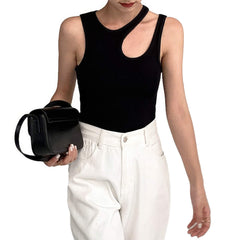 Cut-Out Shoulder Tank Top for Women Basic Summer Y2K
