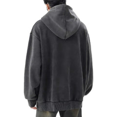 Dark Y2K Grunge Washed Gray Hoodie Unisex