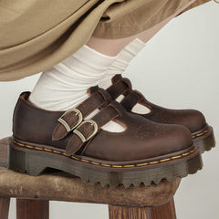 Double Strap Martens Mary Jane Shoes Light Academia
