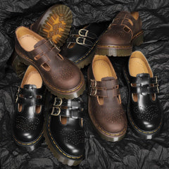 Double Strap Martens Mary Jane Shoes Light Academia