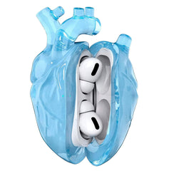 Heart Shaped Airpods Case Y2K Glacier Ice Blue