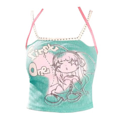 Millenial Girl First One Y2K Mint Camisole Top