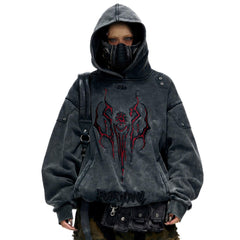 Totem Washed Gray Hoodie Unisex Dark Y2K Personsoul