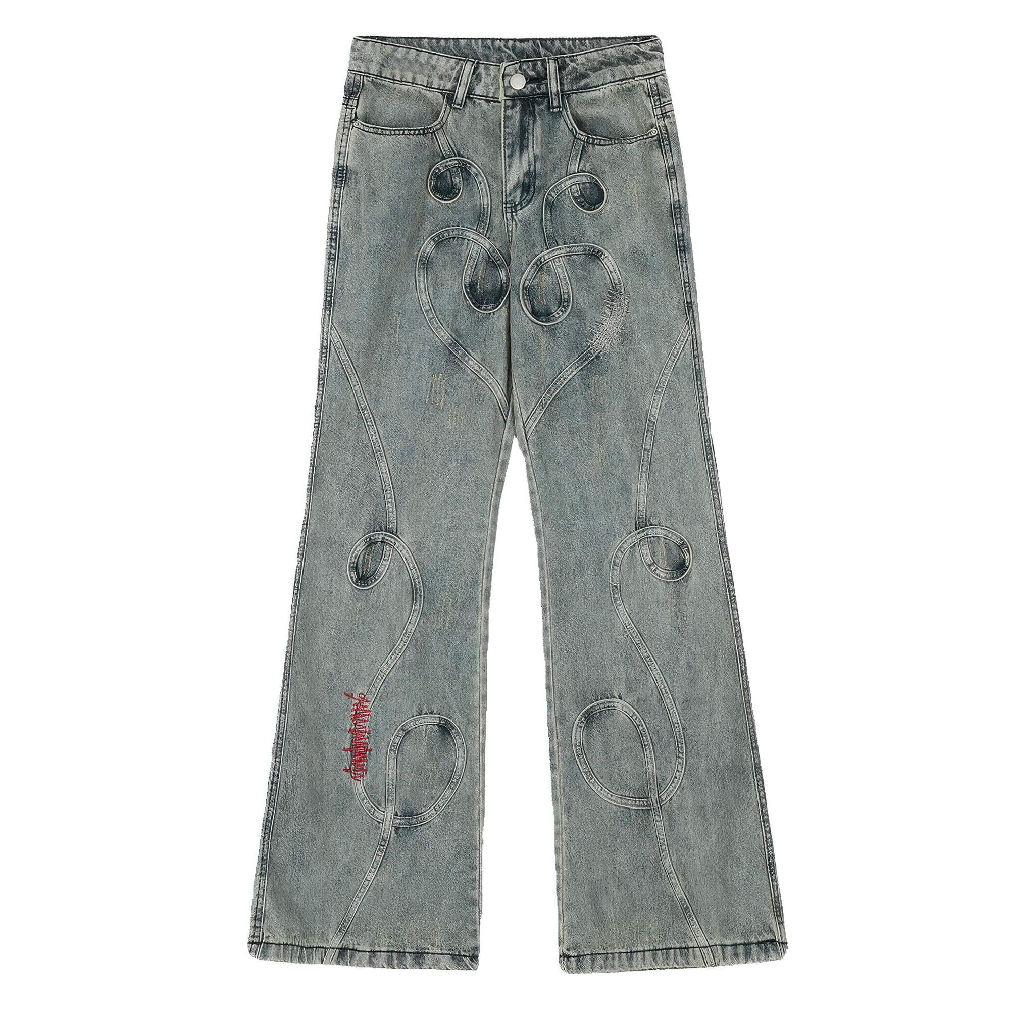 Twisted Seams Y2K Design Denim Jeans Unisex