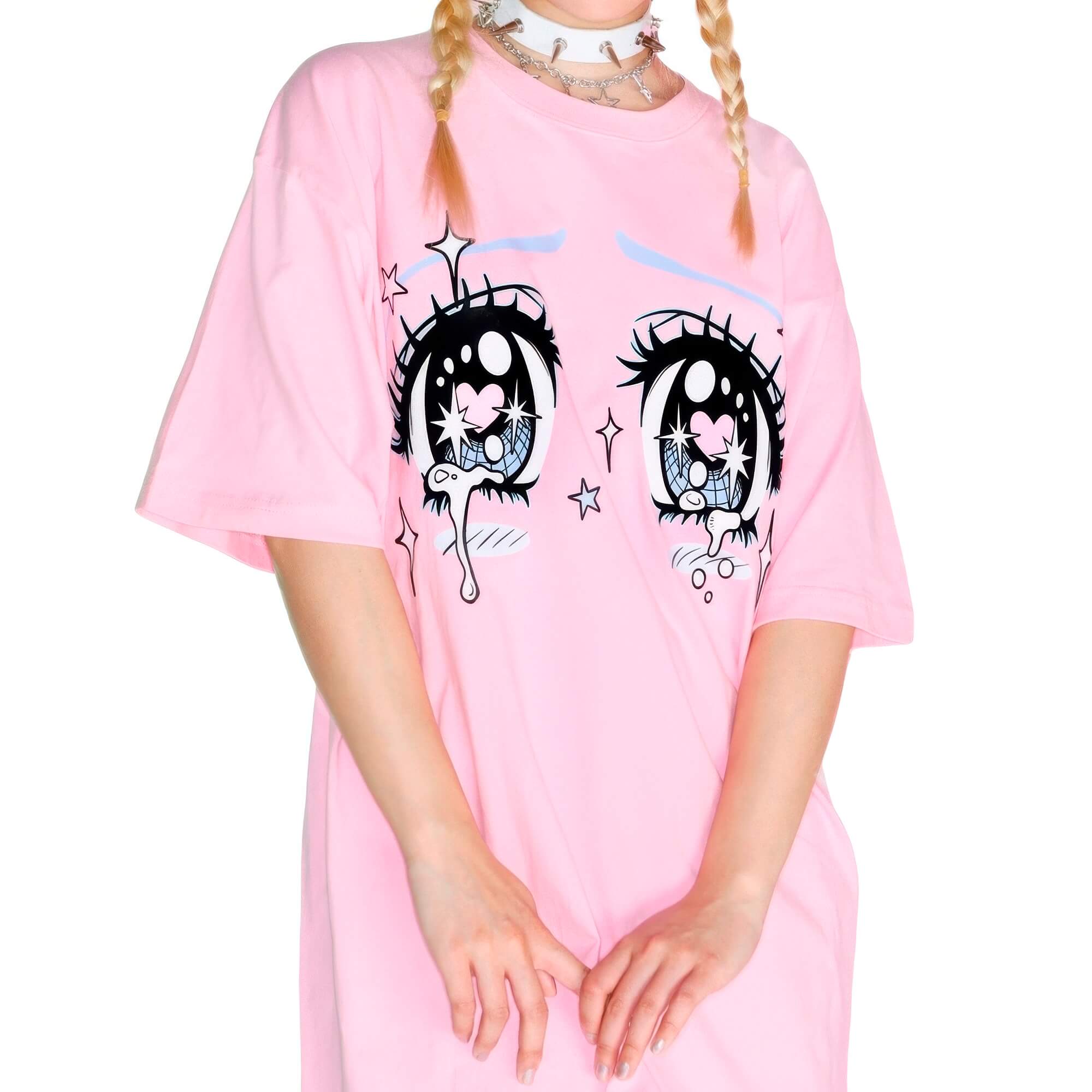 Y2K Animecore Crying Eyes Stars T-Shirt for Women