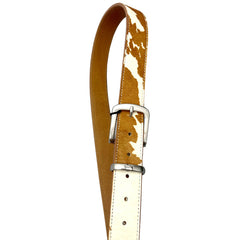 Light Brown Cow Hide Pattern Animal Print Y2K Waist Belt