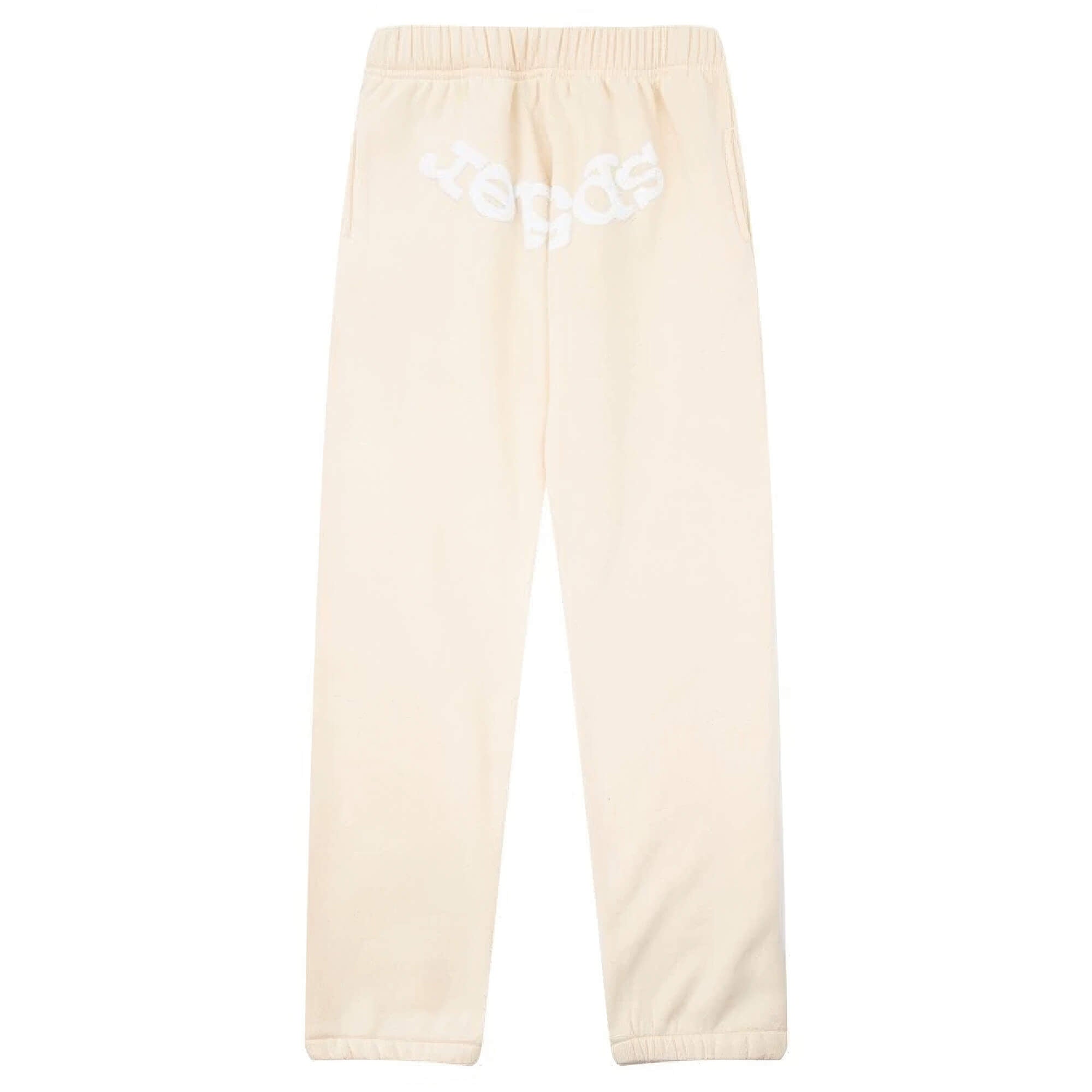 555 Sp5der Hoodie Unisex Pants Y2K Tracksuit - Beige Pants