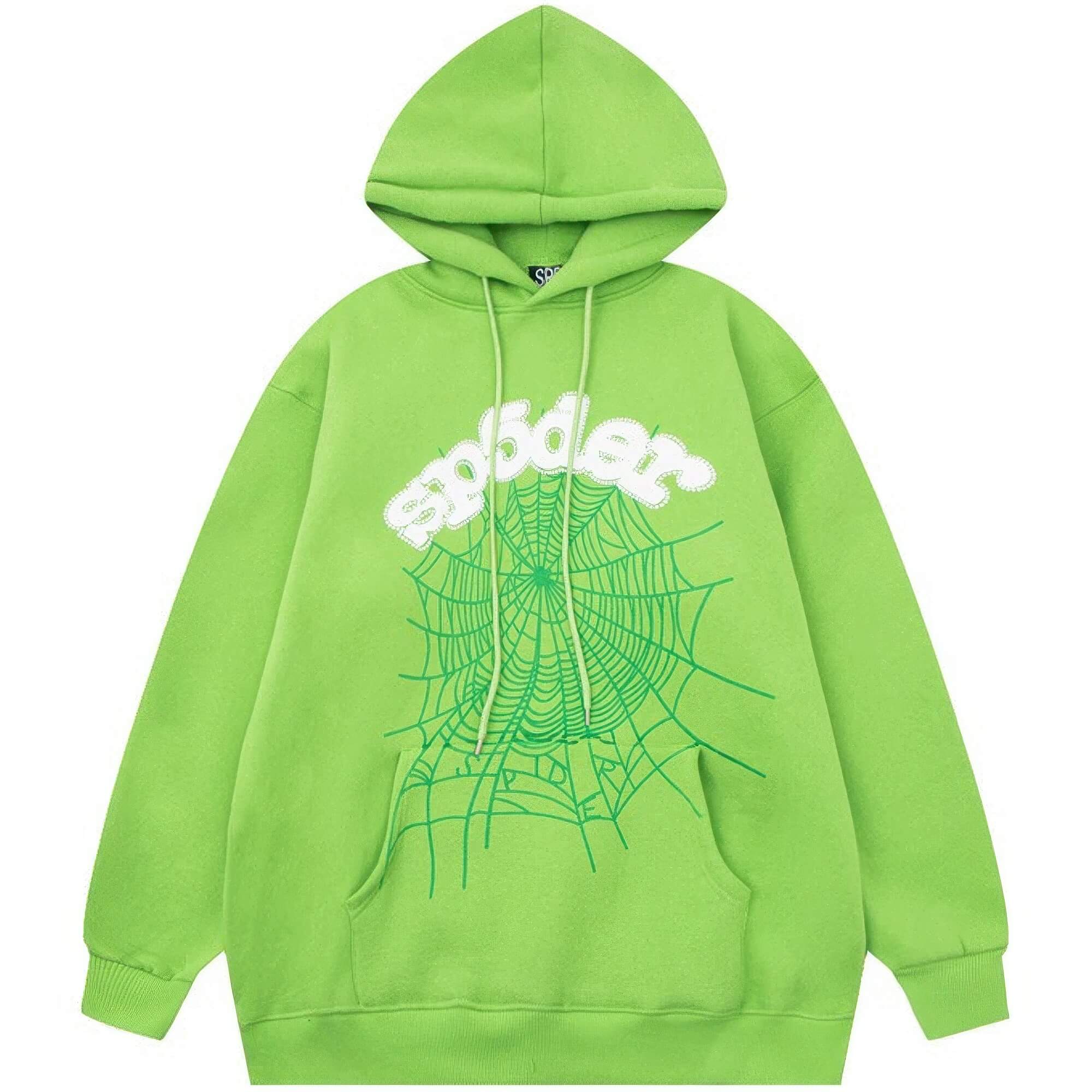 555 Sp5der Hoodie Unisex Pants Y2K Tracksuit - Green Hoodie
