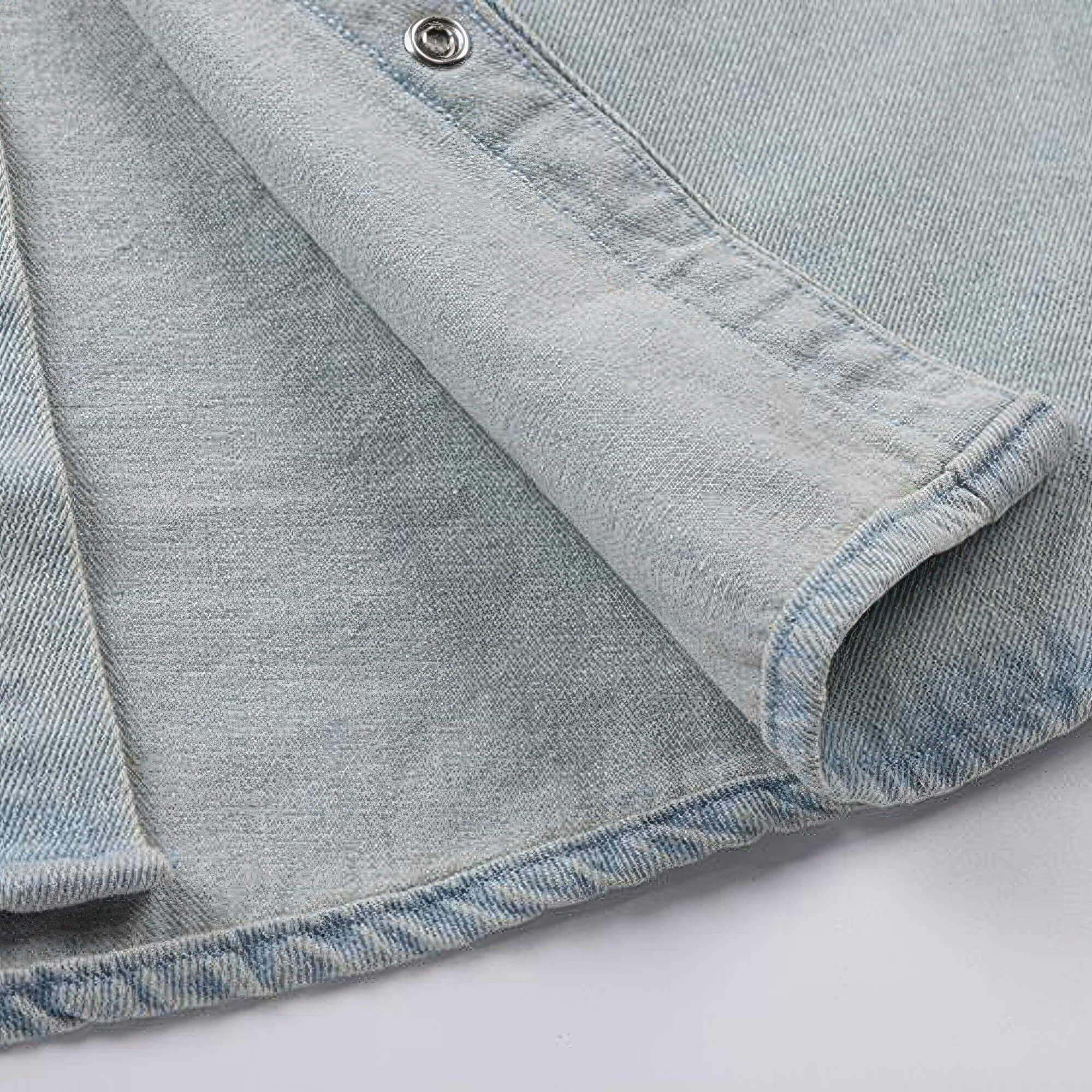 Ami Heart Y2K Blue Denim Long Sleeve Shirt Unisex