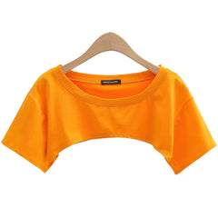 Basic Ultra-Short Y2K Extreme Cropped Tee for Women