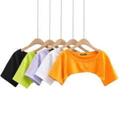 Basic Ultra-Short Y2K Extreme Cropped Tee for Women