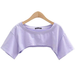 Basic Ultra-Short Y2K Extreme Cropped Tee for Women