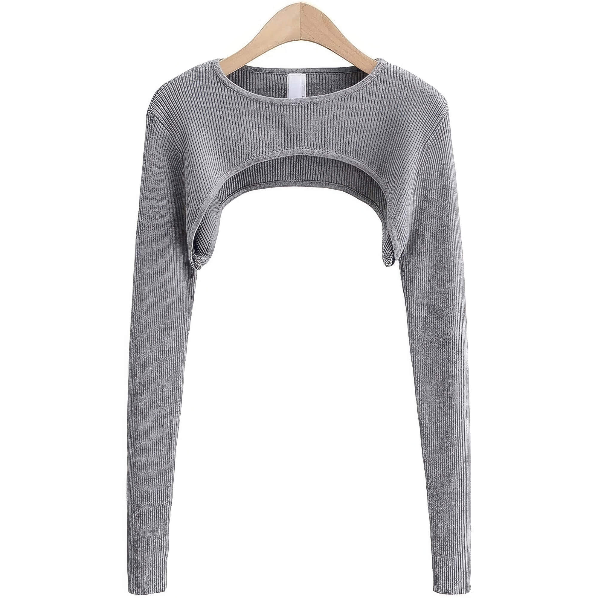 Basic Y2K Ribbed Extreme Cropped Long Sleeve Top for Women