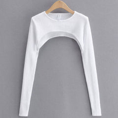 Basic Y2K Ribbed Extreme Cropped Long Sleeve Top for Women