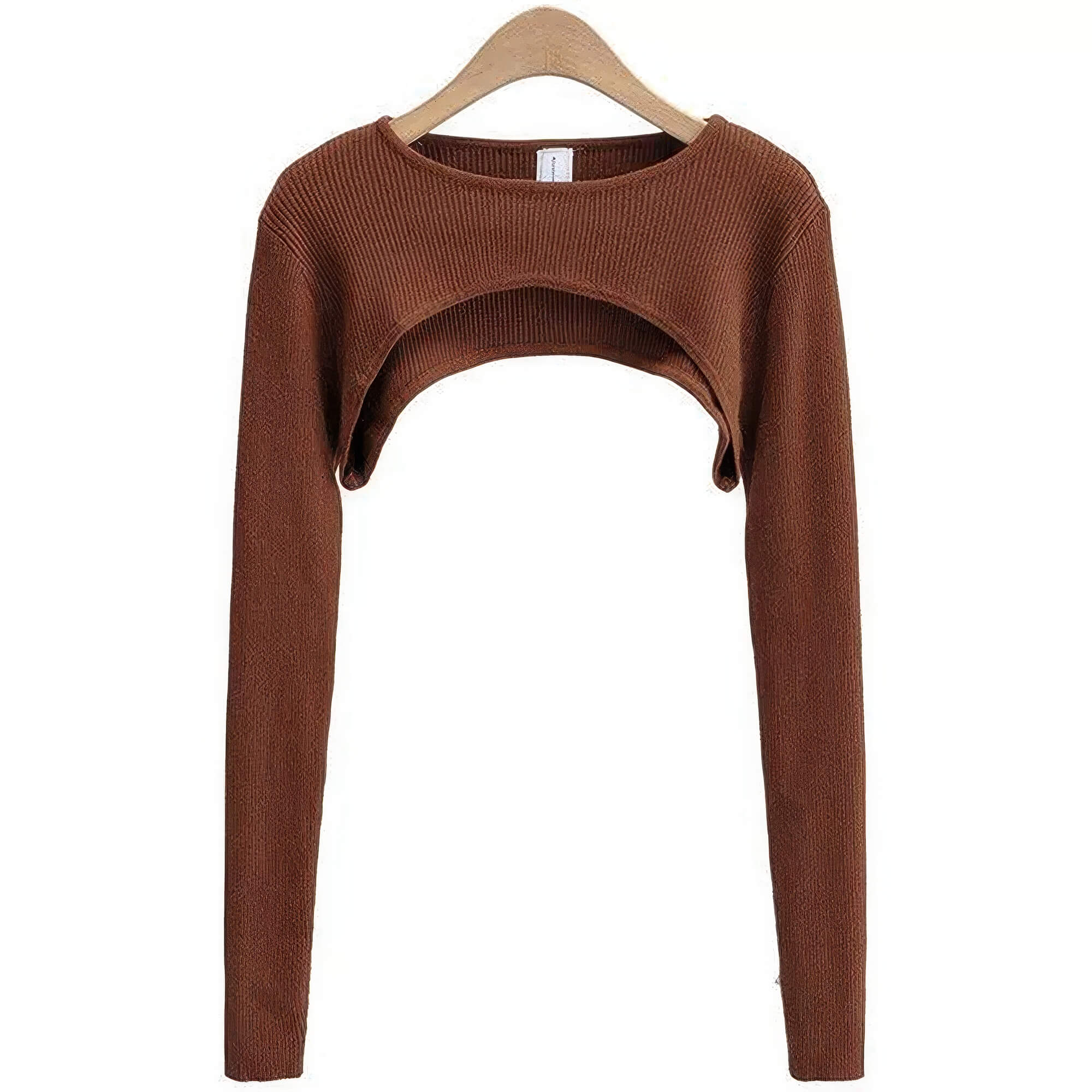 Basic Y2K Ribbed Extreme Cropped Long Sleeve Top for Women