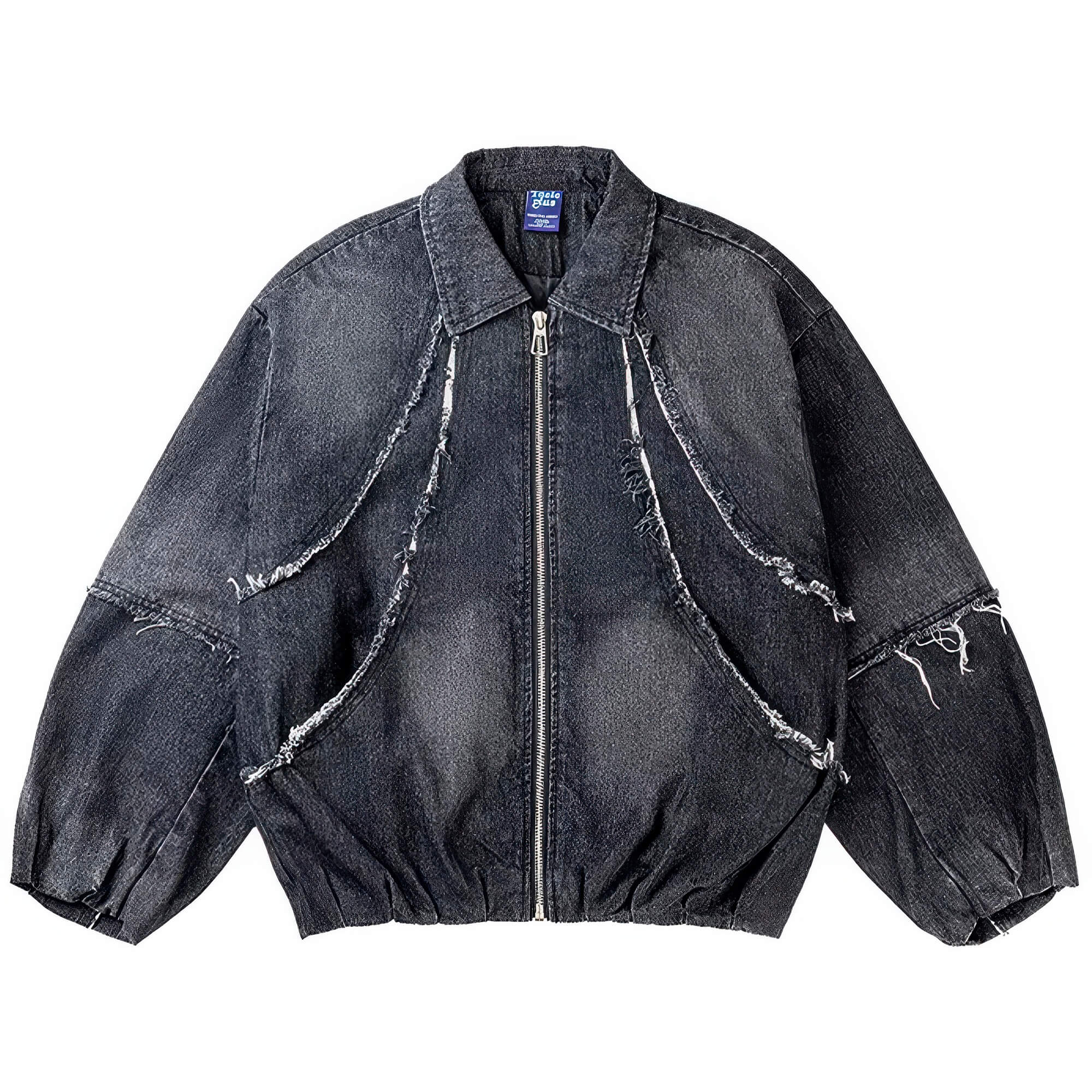 Black Washed Denim Jacket Unisex Y2K Wasteland