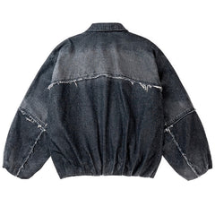 Black Washed Denim Jacket Unisex Y2K Wasteland