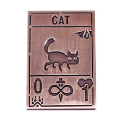 Cat Creature Retro TCG Game Card Metal Badge Pin