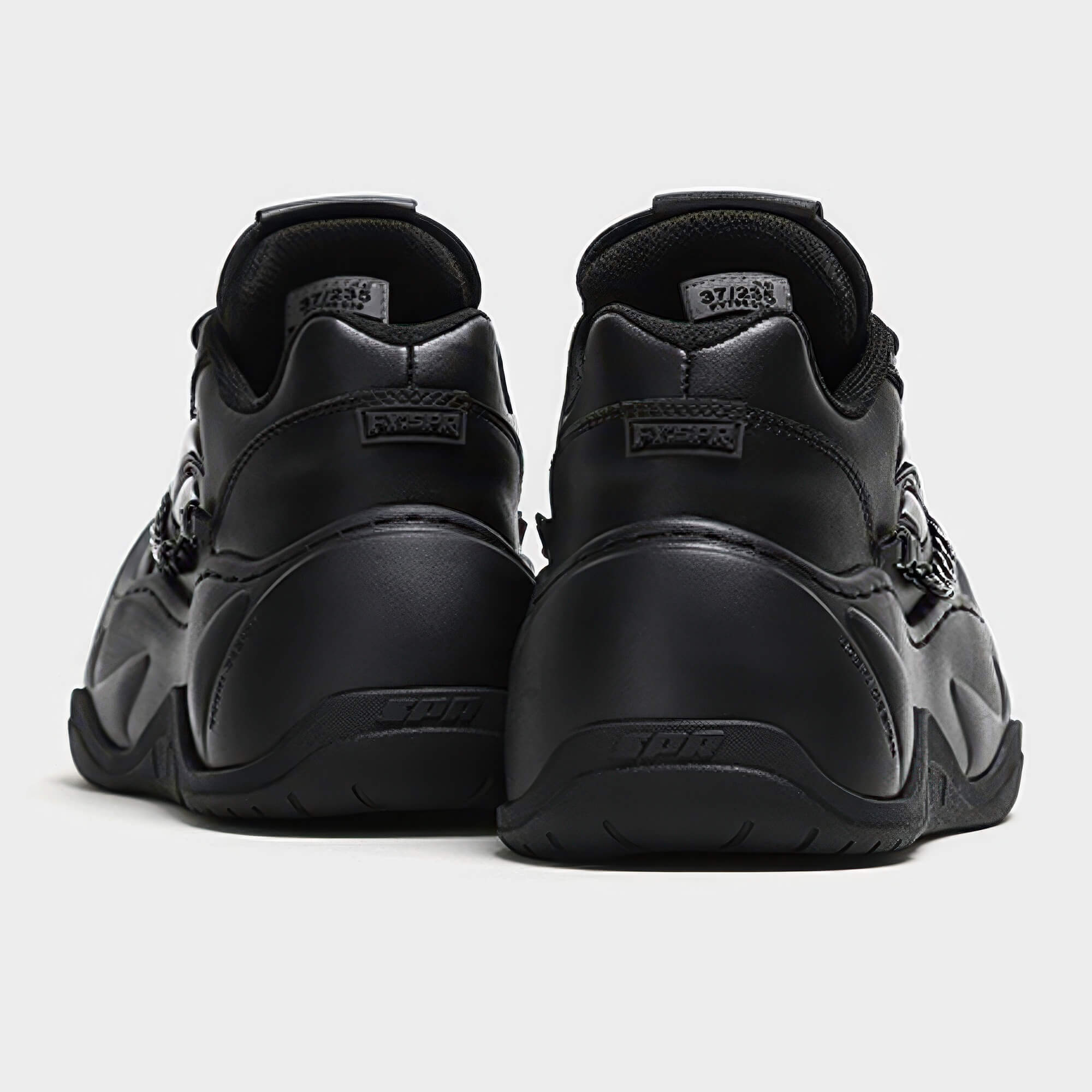 Chunky Sole Black Y2K Sneakers With Leg Covers