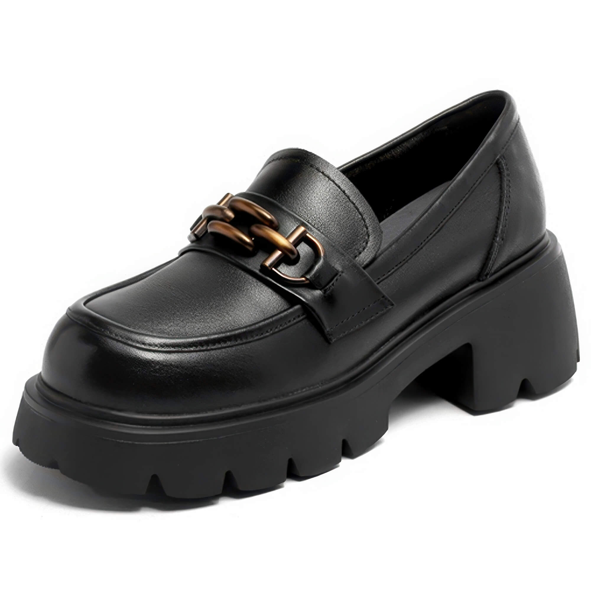 Classy Platform Loafers Women's Dark Academia Shoes
