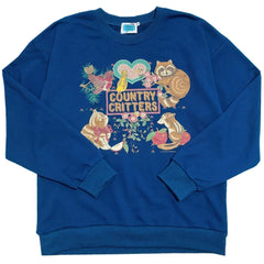 Country Critters Blue Sweatshirt Unisex Cute Retro Y2K