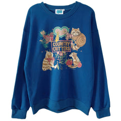 Country Critters Blue Sweatshirt Unisex Cute Retro Y2K