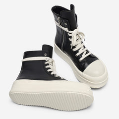 Eco Leather Platform Sneakers Side Zipper