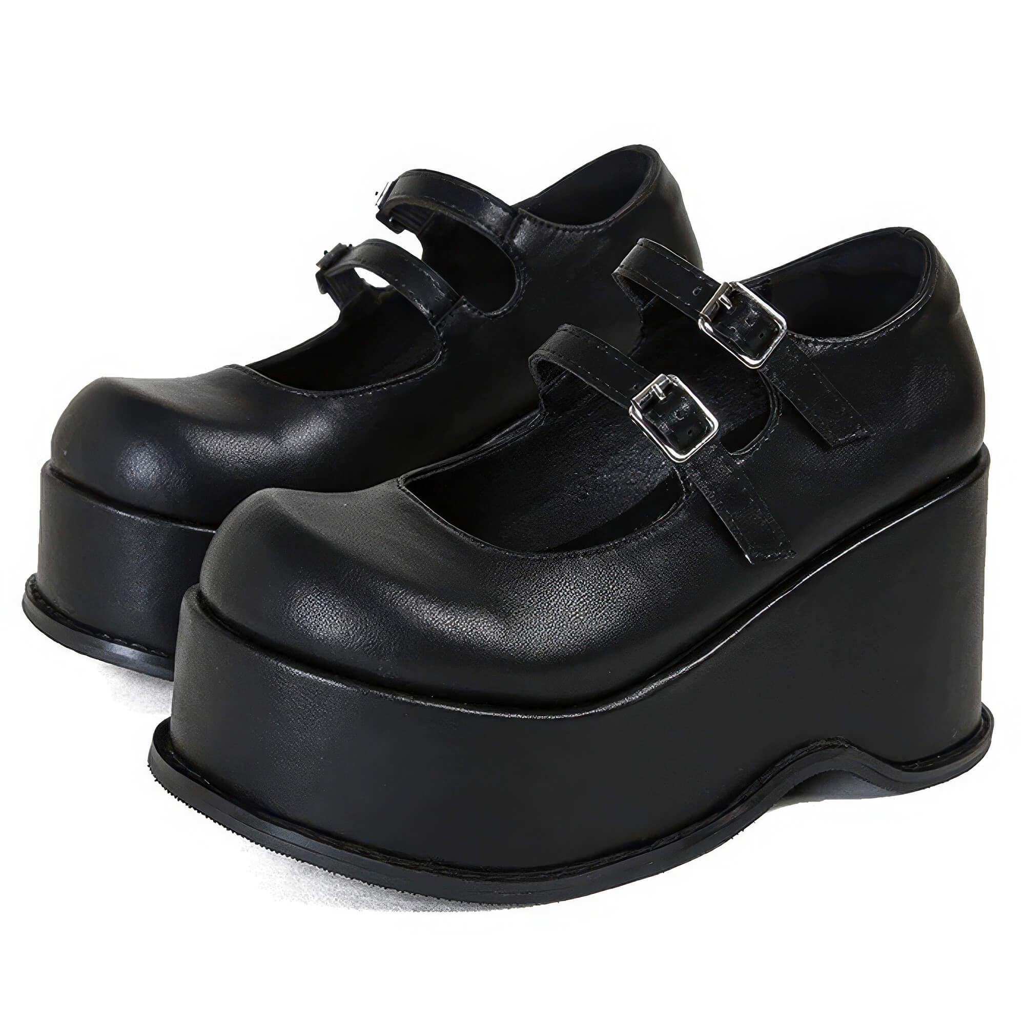 Matte Black Platform Mary Jane Shoes