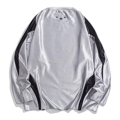 Lit AF 7 Silver Metalic Y2K Long Sleeve Top Unisex