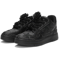 Love Me Later Rose Goth Sneakers Embossed Stars