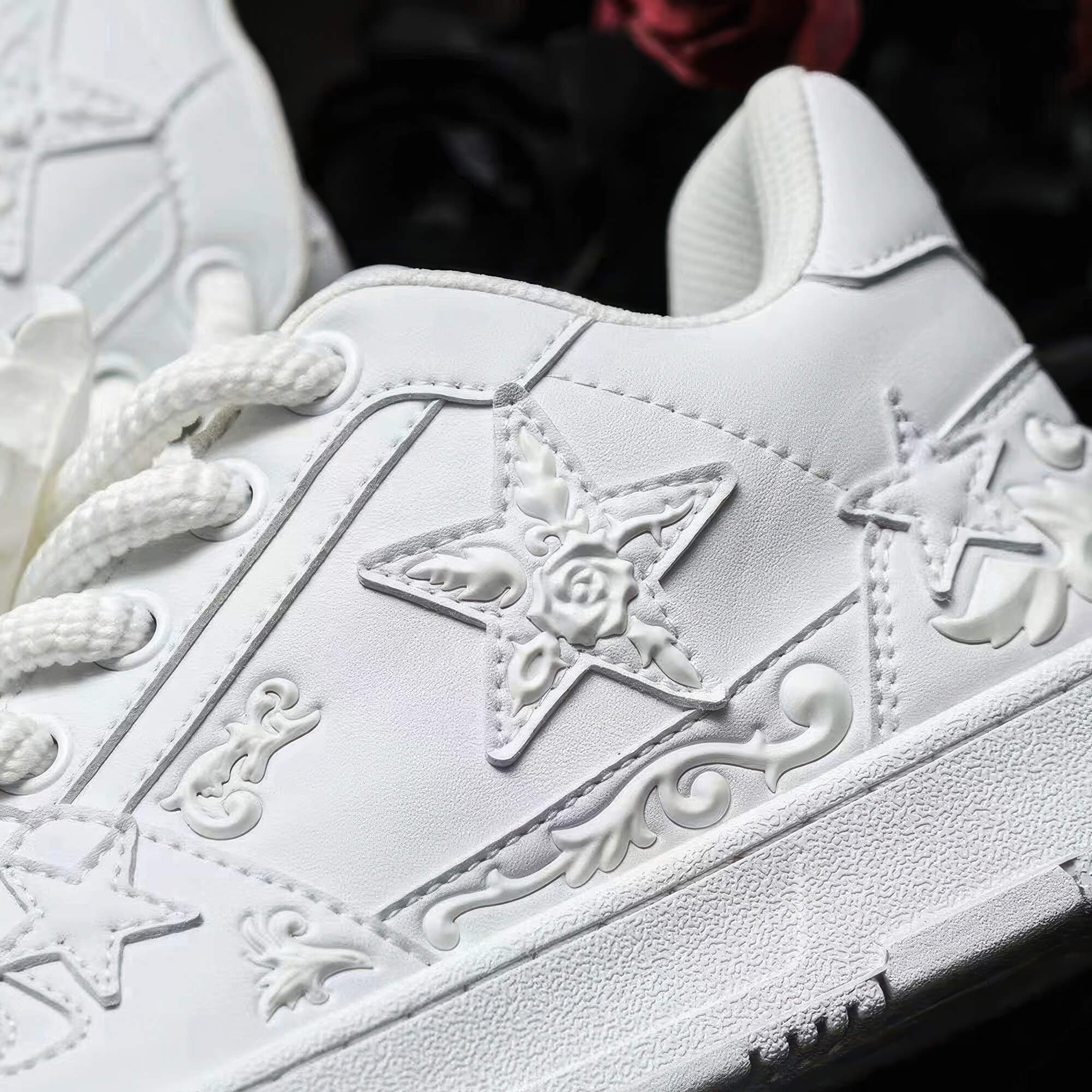 Love Me Later Rose Goth Sneakers Embossed Stars