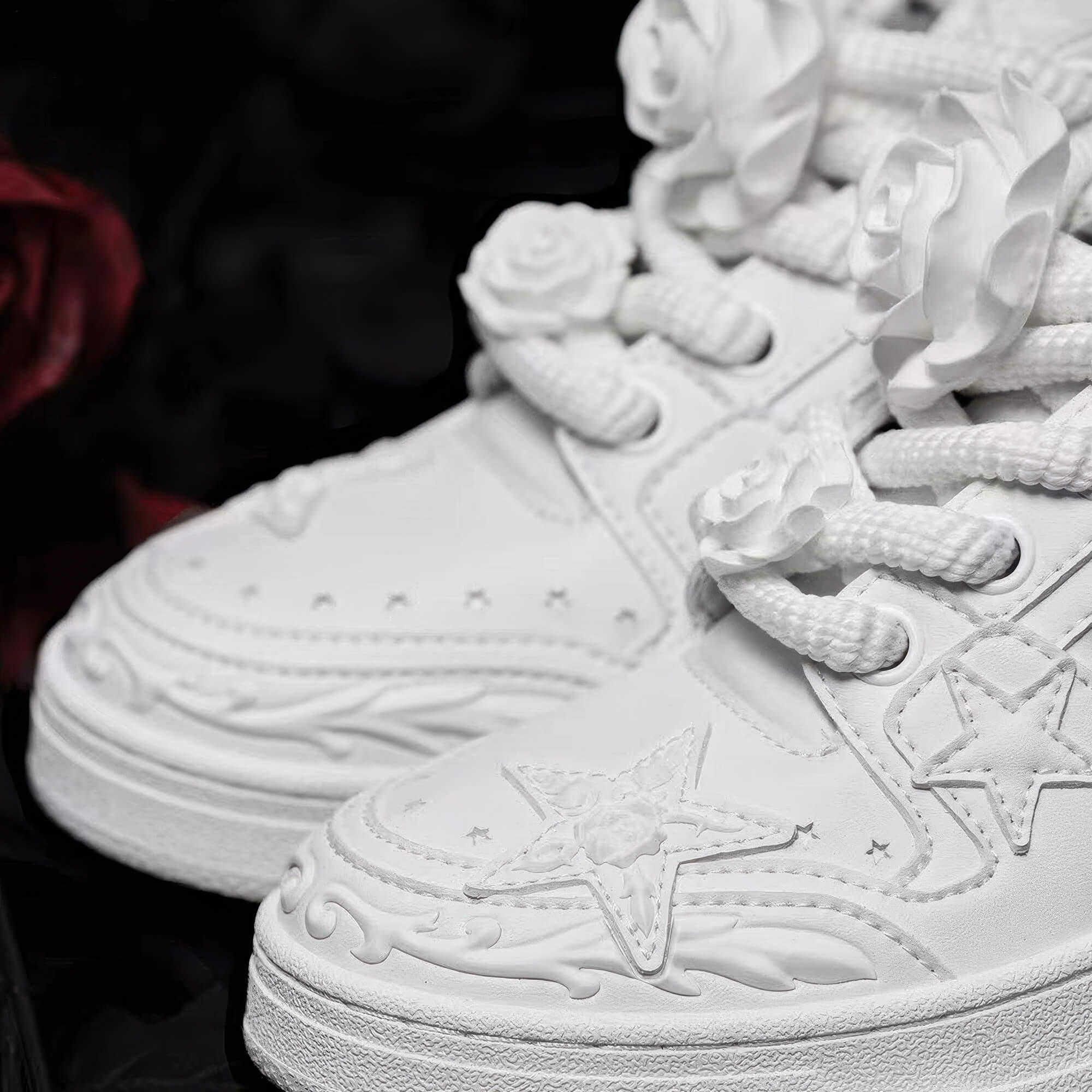 Love Me Later Rose Goth Sneakers Embossed Stars