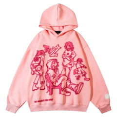 Old School Style Graffiti Y2K Hoodie for Women