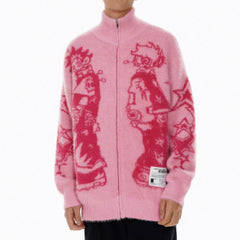 Retro Core Anime Y2K Street Gang Soft Cardigan