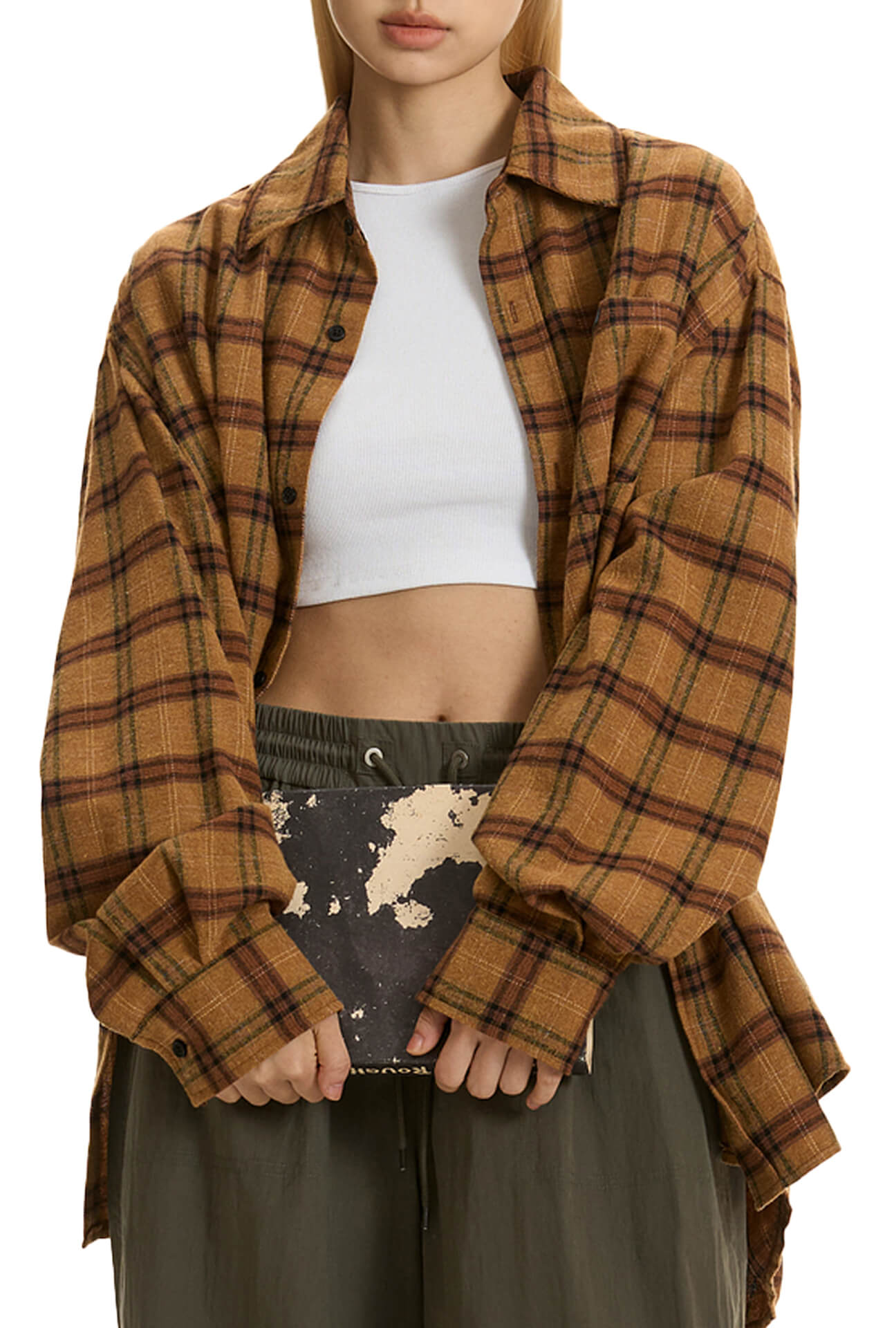 Retro Y2K Plaid Oversized Long Sleeve Shirt Unisex