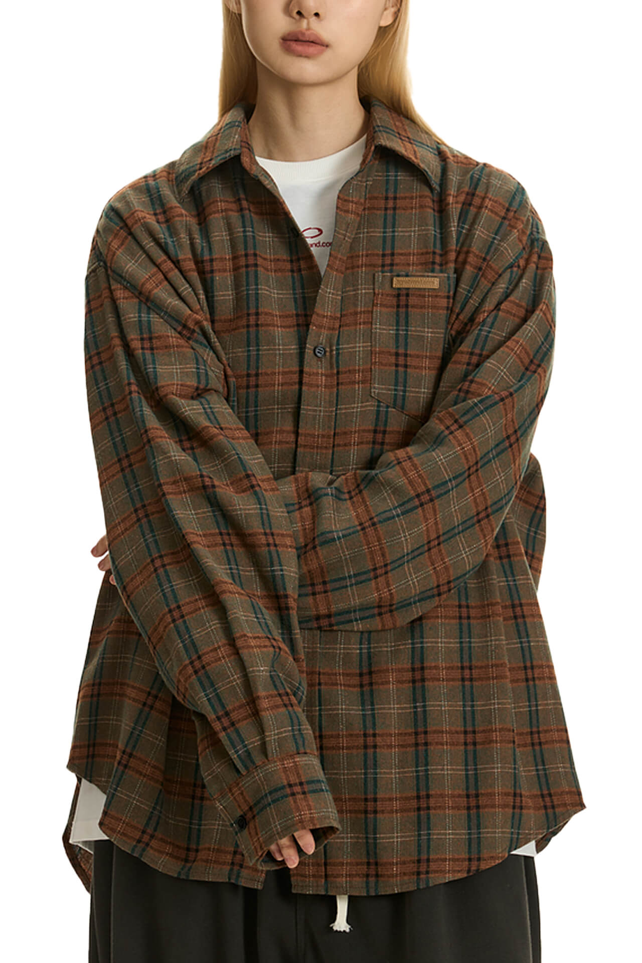 Retro Y2K Plaid Oversized Long Sleeve Shirt Unisex