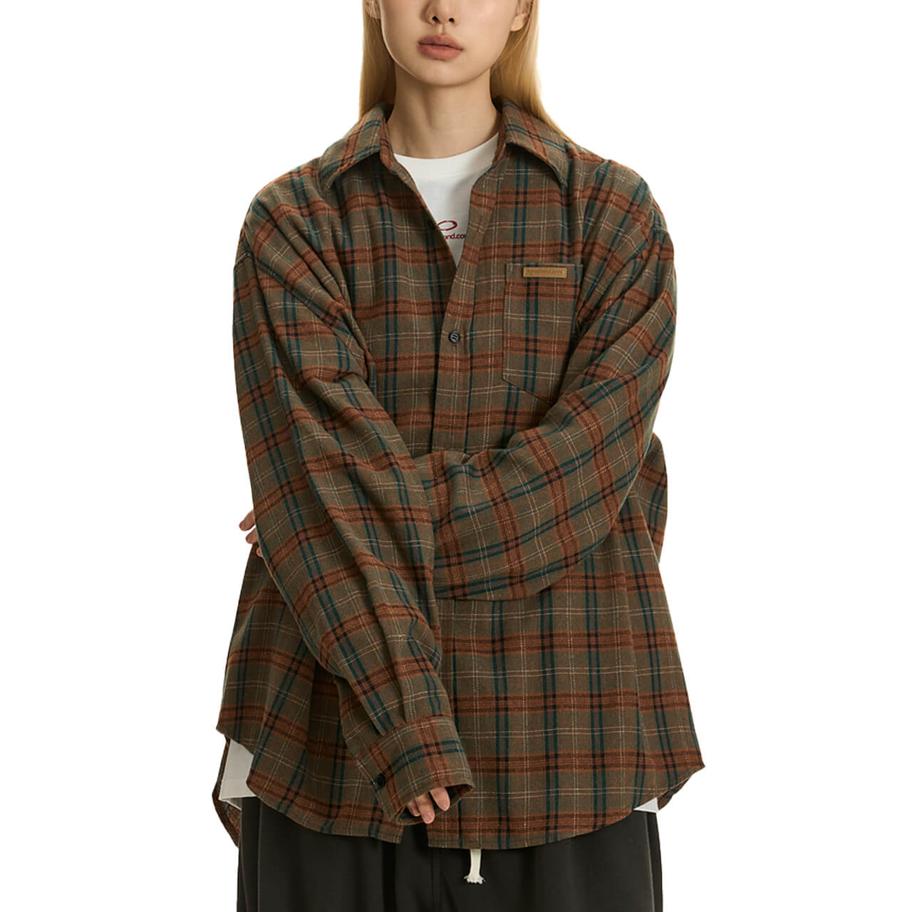 Retro Y2K Plaid Oversized Long Sleeve Shirt Unisex