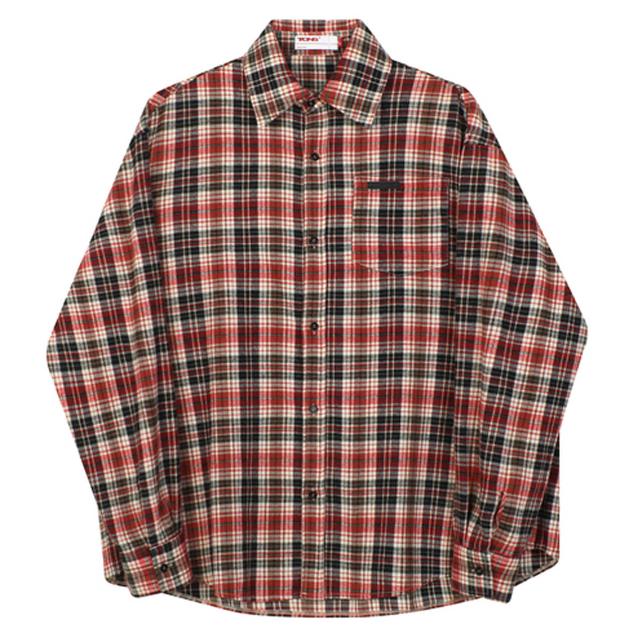 Retro Y2K Plaid Oversized Long Sleeve Shirt Unisex