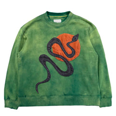 Snake Sunrise Y2K Acid Wash Sweatshirt Unisex