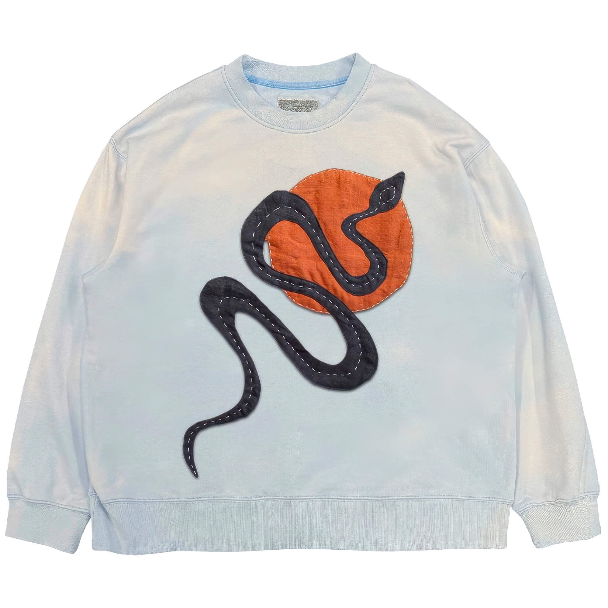 Snake Sunrise Y2K Acid Wash Sweatshirt Unisex
