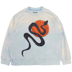 Snake Sunrise Y2K Acid Wash Sweatshirt Unisex