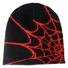 Spider Web Beanie Hat Y2K Aesthetic