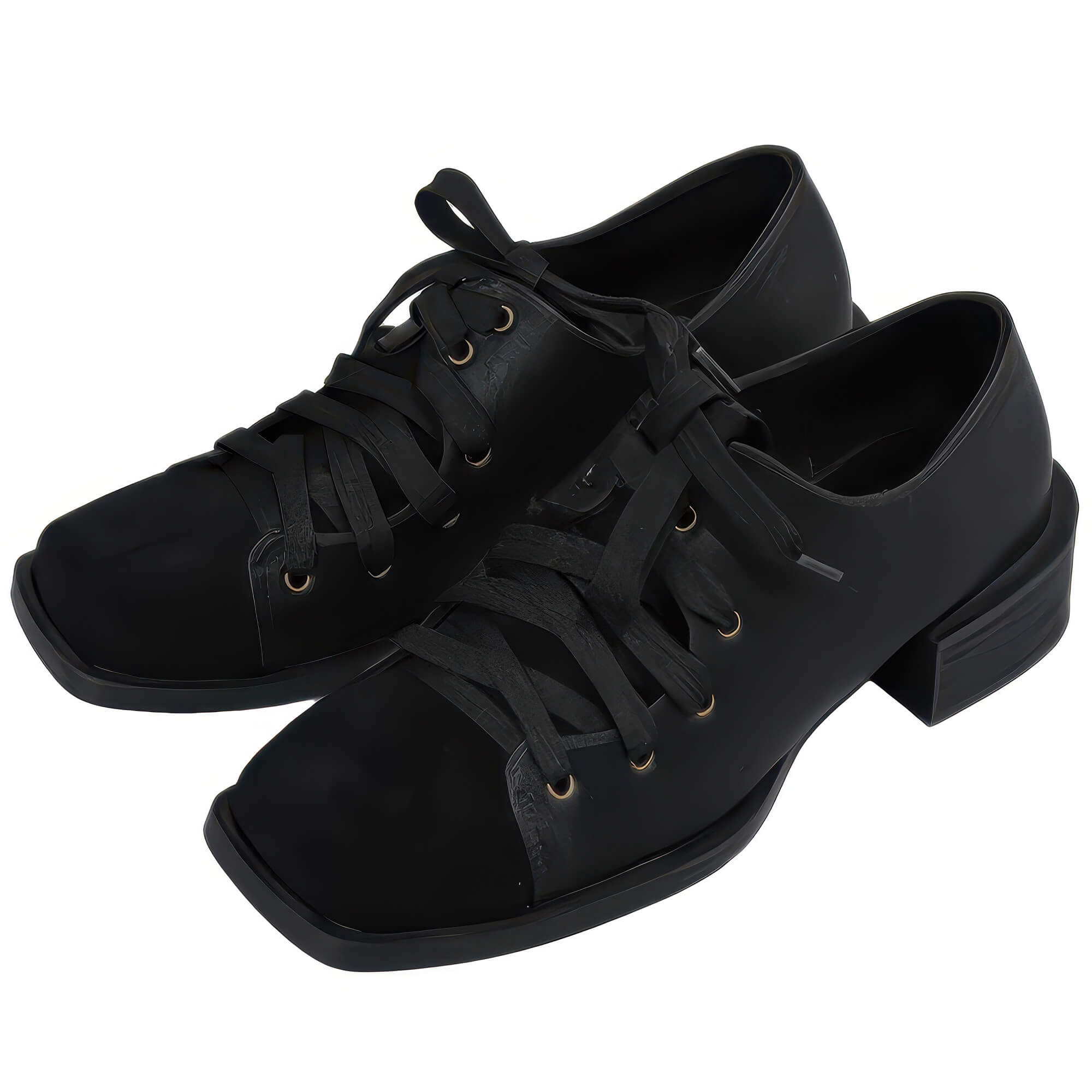 Square Toe Lace Up Vintage Academia Shoes