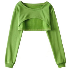 Super Short Extreme Cropped Sweatshirt Y2K Basic