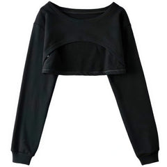 Super Short Extreme Cropped Sweatshirt Y2K Basic