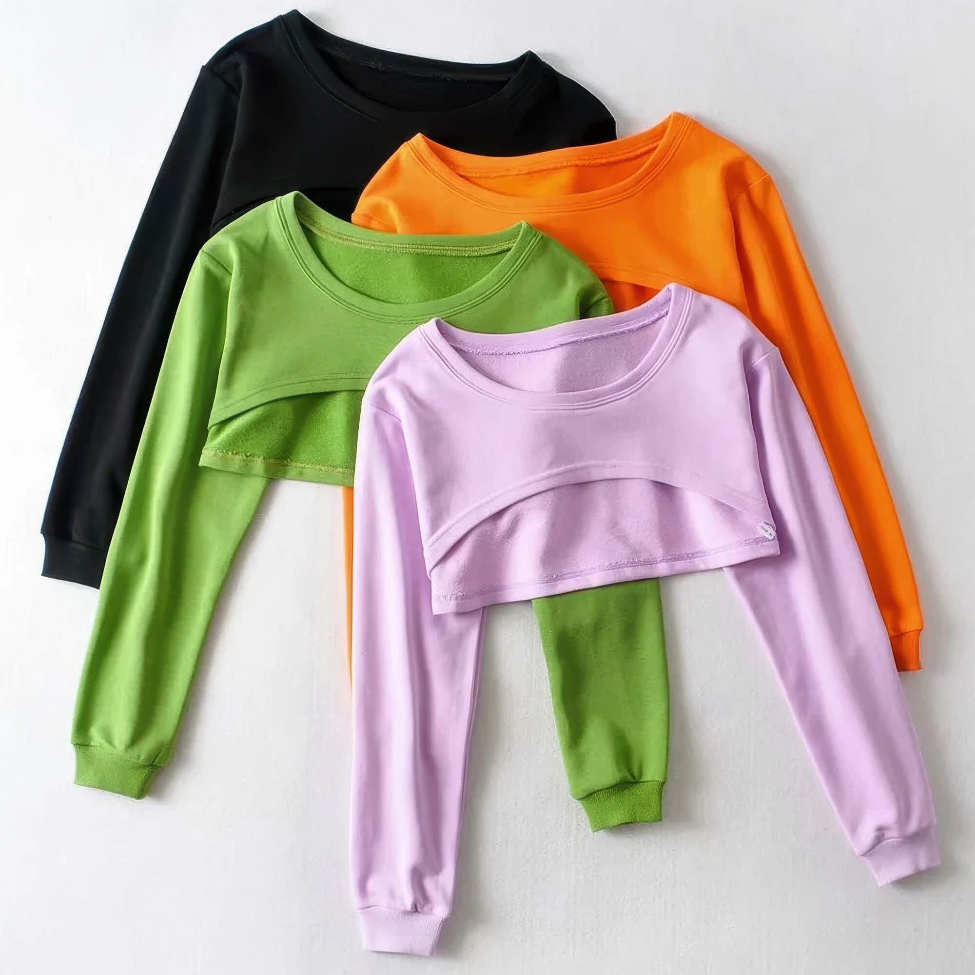 Super Short Extreme Cropped Sweatshirt Y2K Basic