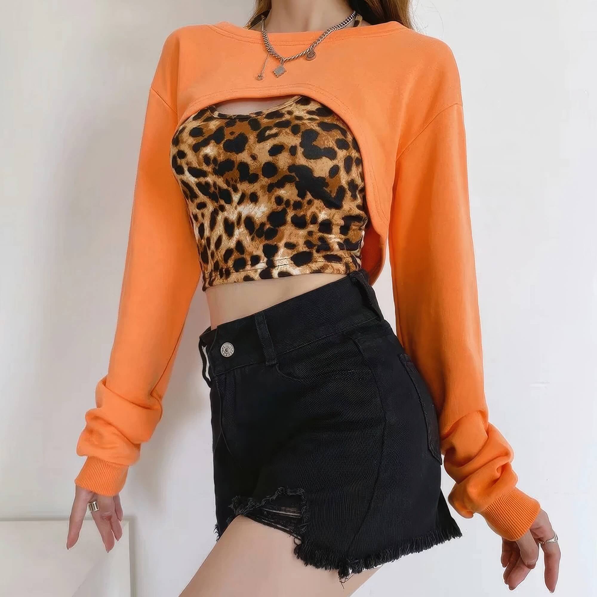 Super Short Extreme Cropped Sweatshirt Y2K Basic