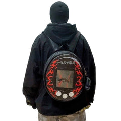 Tamagotchi Backpack Black Cyber Y2K Aesthetic